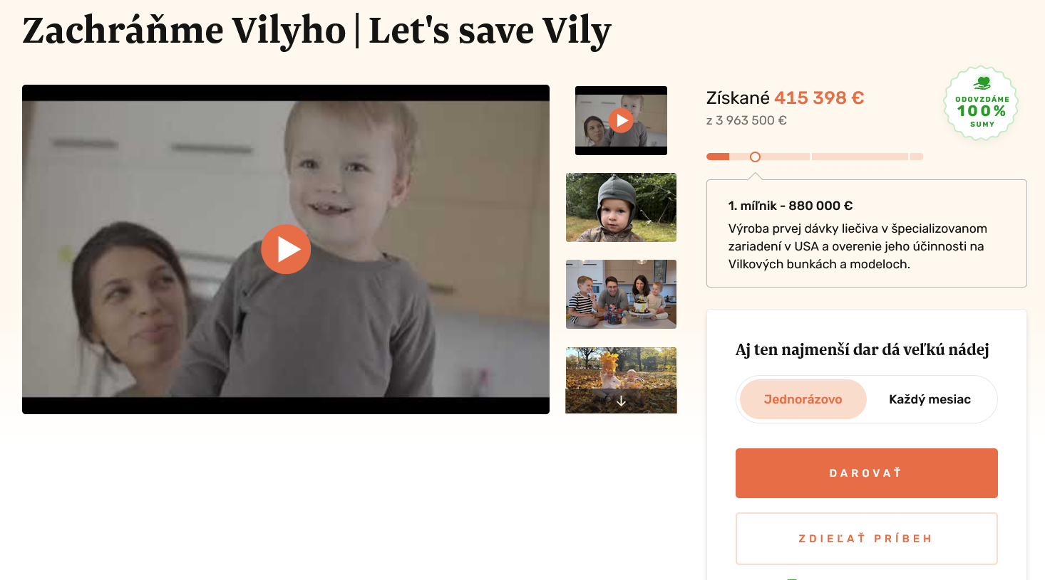 Zachráňme Vilyho Let's save Vily Donio