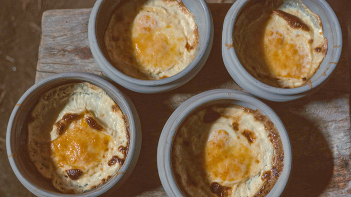 Obrázok receptu - Pečené plnené vajcia