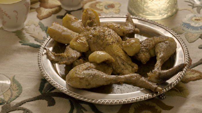 Obrázok receptu - Perlička na jablkách