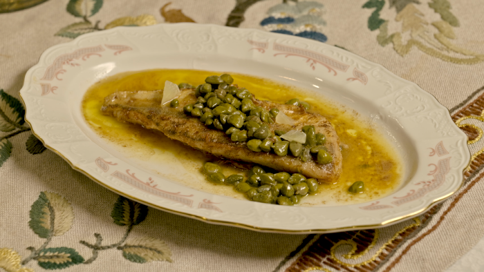 Obrázok receptu - Zubáč s kaparami na masle