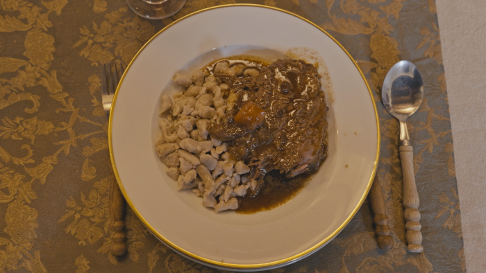 Obrázok receptu - Hovädzie dusené na bielom víne