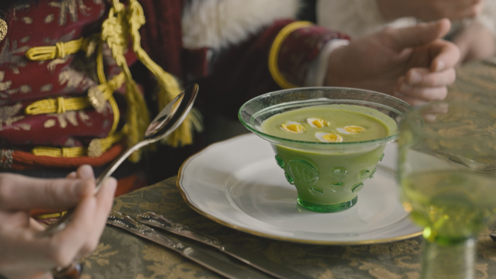 Obrázok receptu - Šťaveľový krém s prepeličím vajíčkom