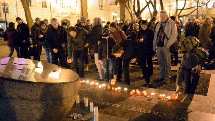 Erinnerung an Kerzenmanifestation von Bratislava