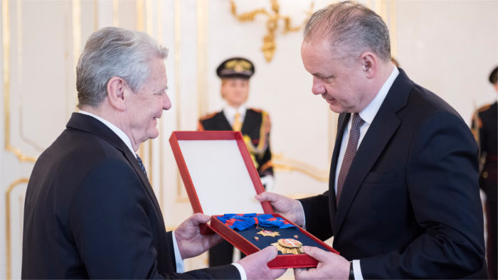 Slowakische Auszeichnungen für Joachim Gauck