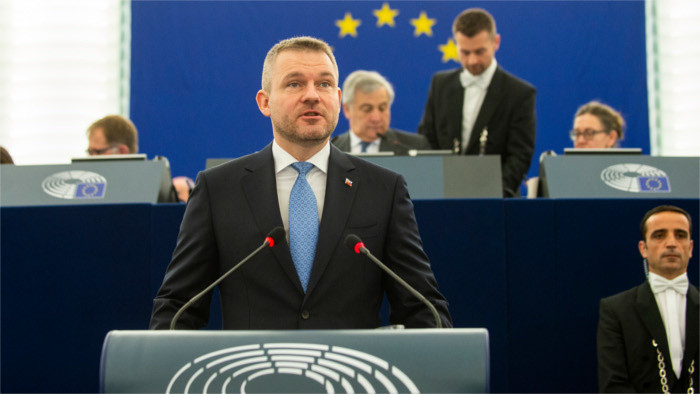 Premier Pellegrini spricht im Europäischen Parlament 