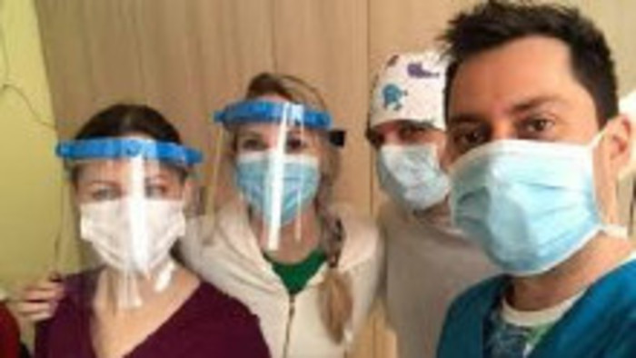 Vzduchotechnická bublina a ochranné okuliare a štíty