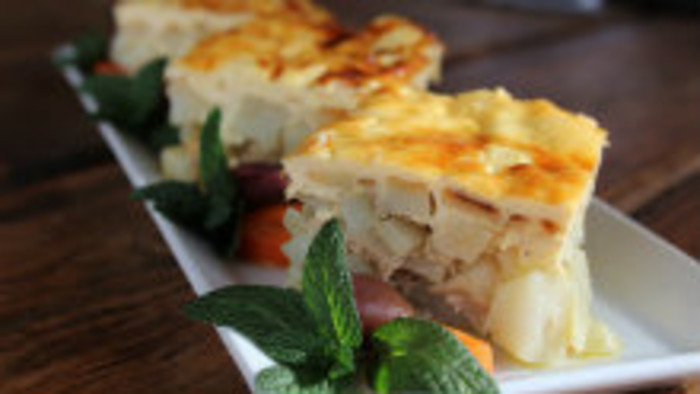 Cuketovo-baklažánová vegetariánska musaka 