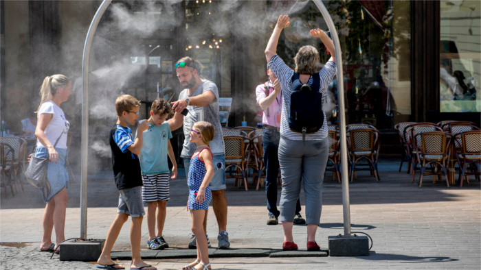 Water tanks in Bratislava’s streets during the heatwave
