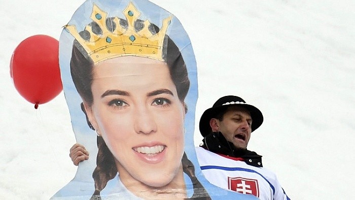 Petra Vlhová (Slowakei) derzeit im Riesenslalom Nummer 1