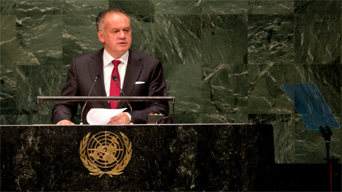 El Presidente Andrej Kiska en la cumbre de la ONU
