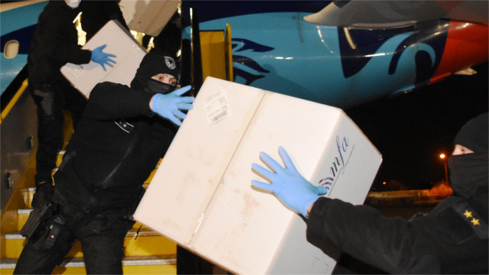 Eslovaquia recibió ayer una entrega de medios de protección
