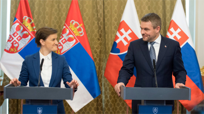 La primera ministra serbia se encuentra de visita en Eslovaquia