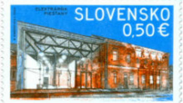 Historická elektráreň v Piešťanoch na poštovej známke