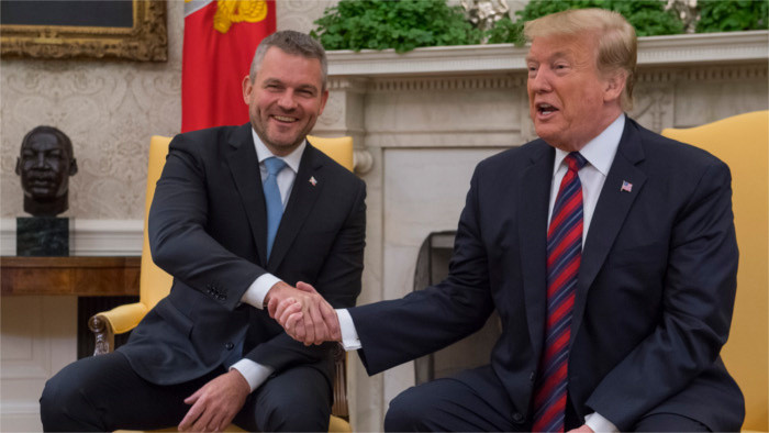 Donald Trump recibe a Peter Pellegrini en la Casa Blanca