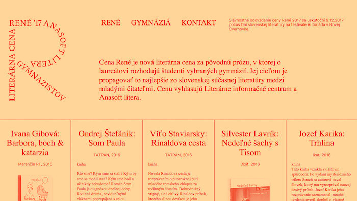Cena Réné – Anasoft litera gymnazistov