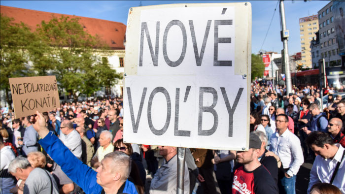 Protesttreffen in Bratislava