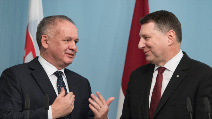 Präsident der Slowakei zum Lettland-Besuch