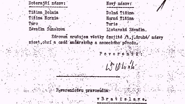 Vor 70 Jahren bekamen viele slowakische Orte neue Namen 
