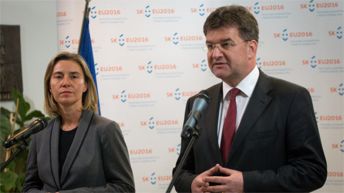 Federica Mogherini de visita oficial en Bratislava