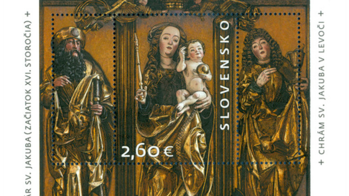 Sello postal dedicado a la obra del Maestro Pablo de Levoča