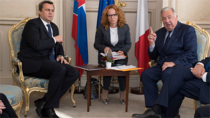 Andrej Danko en París, con ocasión del centenario de la República Checoslovaca