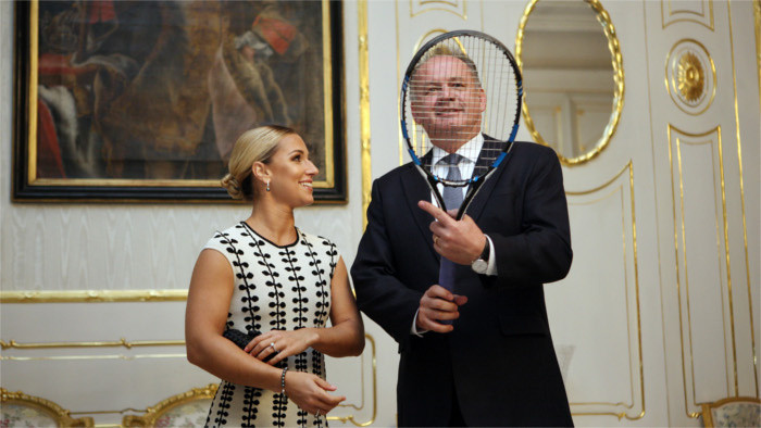 Tenista eslovaca Dominika Cibulková recibida por el presidente Andrej Kiska