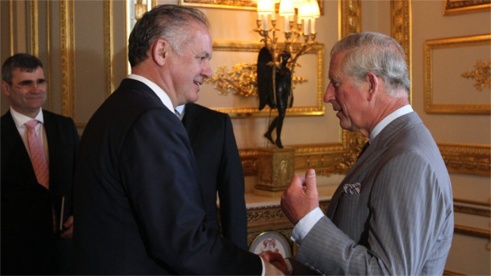 El jefe de Estado eslovaco se reunió ayer con el Principe de Gales