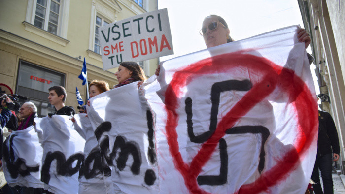 Marchan contra el fascismo en Bratislava