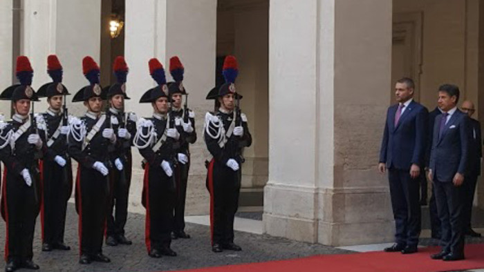 Peter Pellegrini se encuentra en visita oficial en Italia
