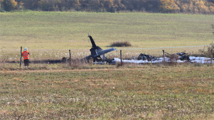 Авария военного самолета в Словакии 