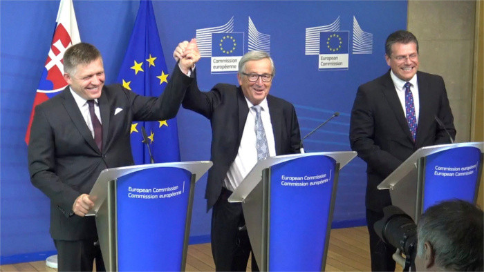 V4 leaders hold a working dinner with European Commission President