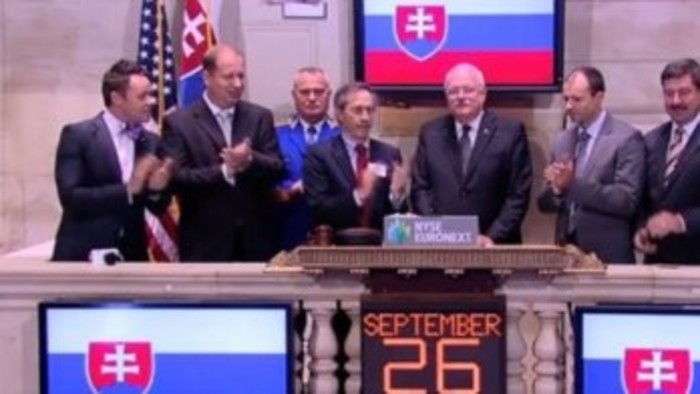 Ivan Gašparovič abrió la Bolsa de Nueva York