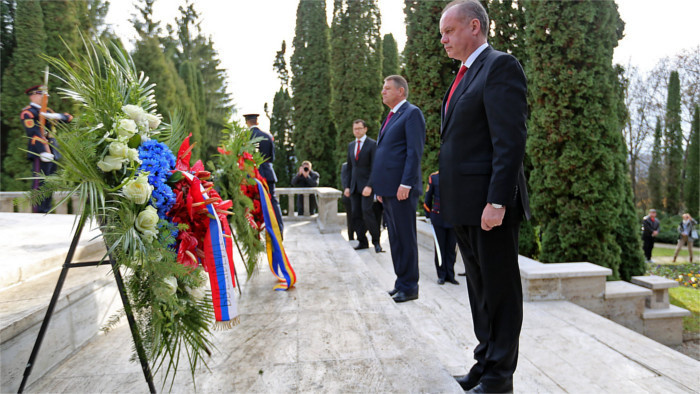 Romanian memorial printed on commemorative stamp