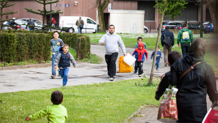 Gitanos eslovacos llevan días viviendo en un parque de Bruselas
