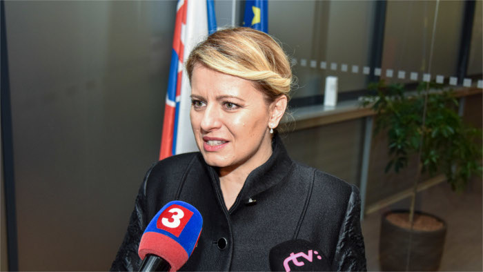 La présidente slovaque Zuzana Čaputová à Prague