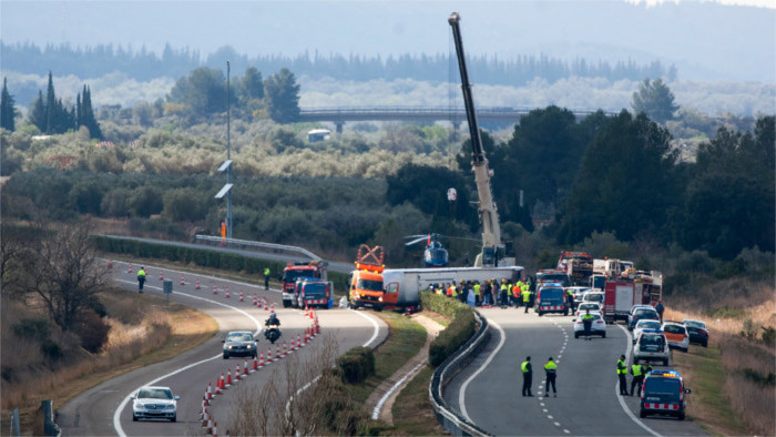 Una estudiante eslovaca entre los heridos del accidente de autobús en Tarragona