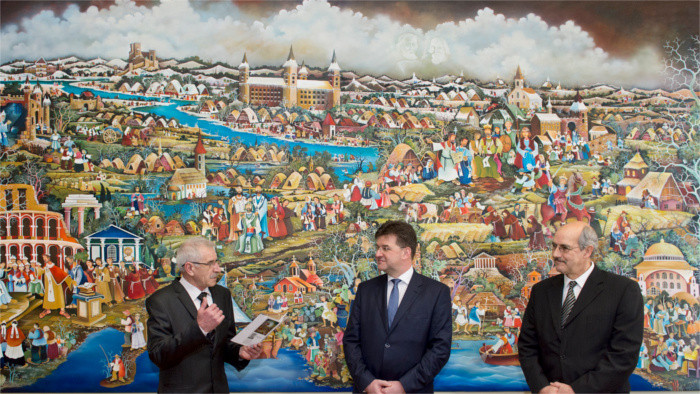 Foreign Minister Lajčák unveils wall picture of Sts. Cyril and Methodius at Ministry 