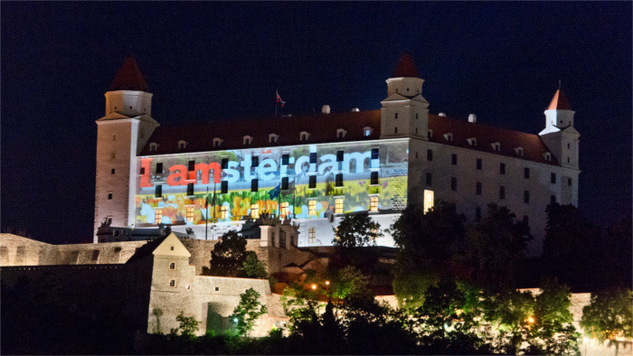 Lights shed on Bratislava castle