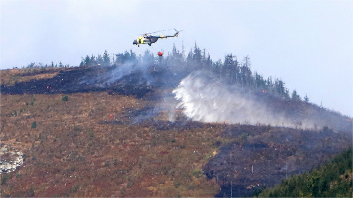 Big forest fire close to Polomka