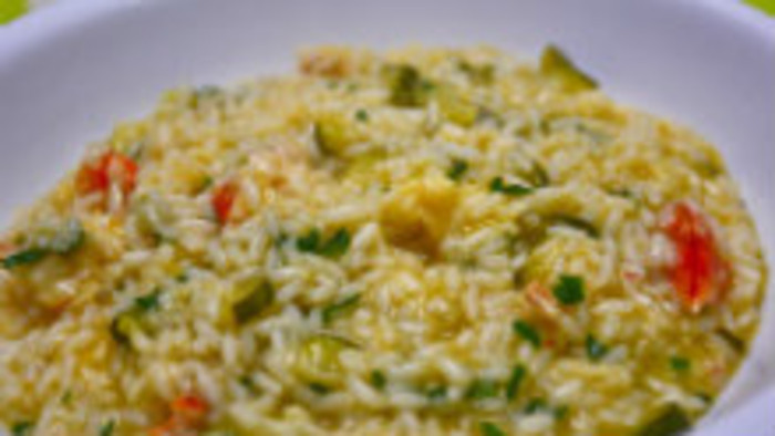 Risotto z bielej a zelenej špargle