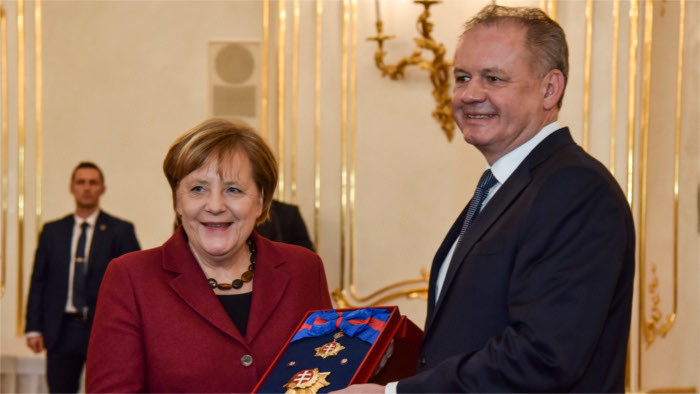 A. Merkel presented with highest Slovak State Award 