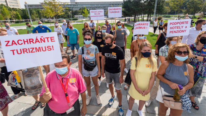 Tourism employees protested in Bratislava