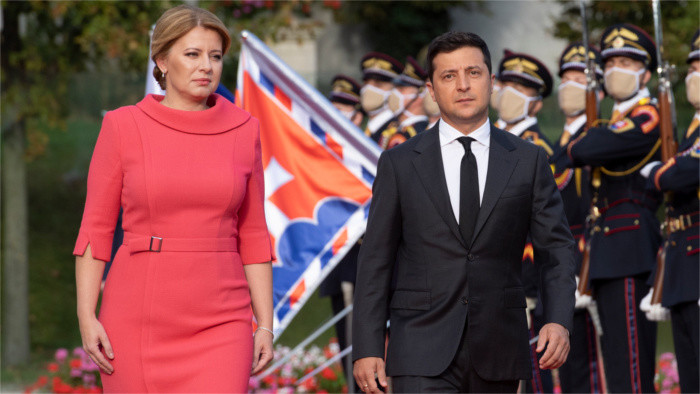 Ukrainian president Zelenskyi visiting Slovakia