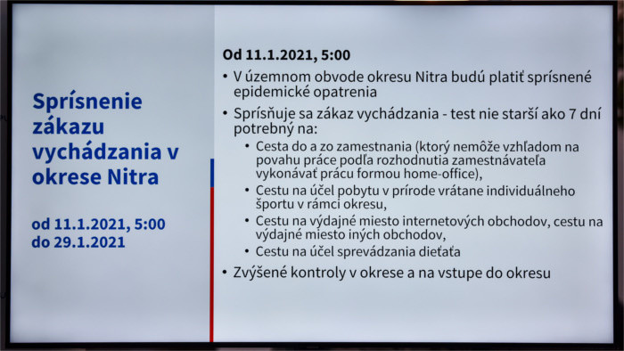 Nitra y su distrito aplicarán desde el lunes medidas más restrictivas  
