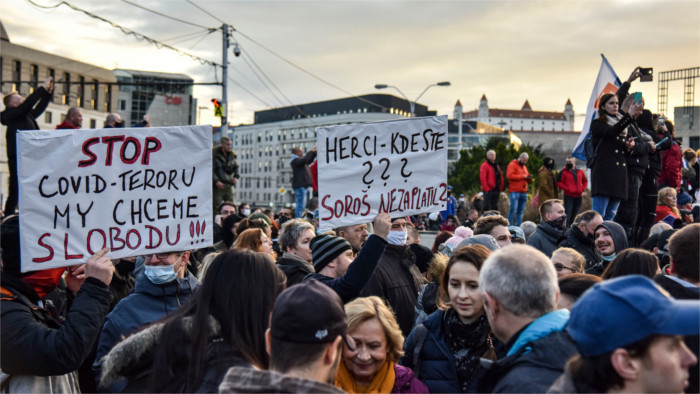 Manifestation contre le gouvernement à Bratislava