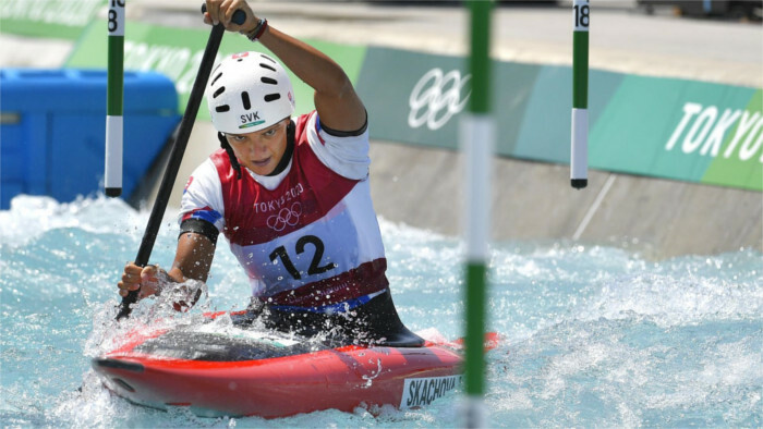 La deportista eslovaca Monika Škáchová logró pasar a la semifinal del eslalon acuático femenino C1