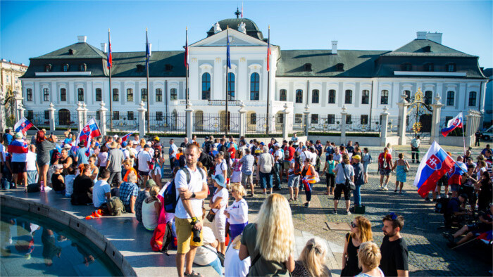 Manifestation anti-covid à Bratislava 