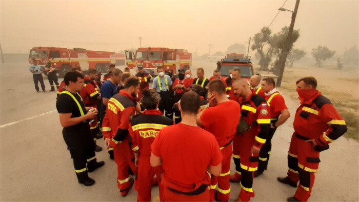 Les sapeurs-pompiers en Grèce
