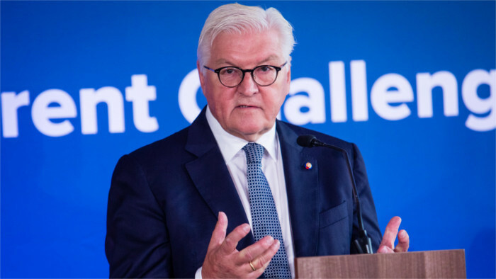 Deutscher Bundespräsident Steinmeier bei Globsec-Diskussion