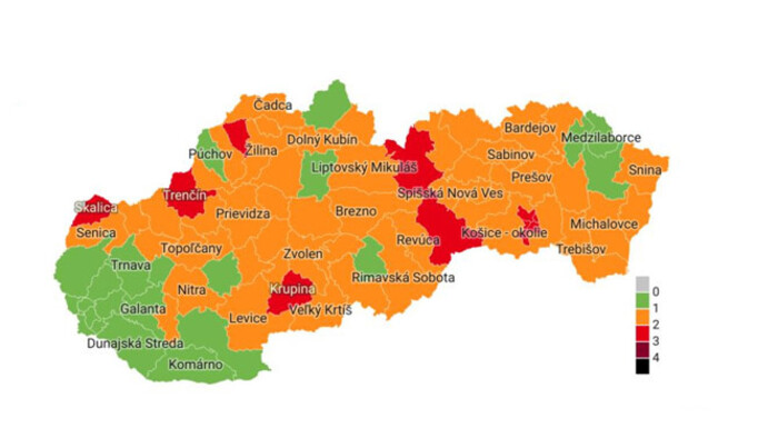 Szlovákiában már tíz járás kapott piros besorolást